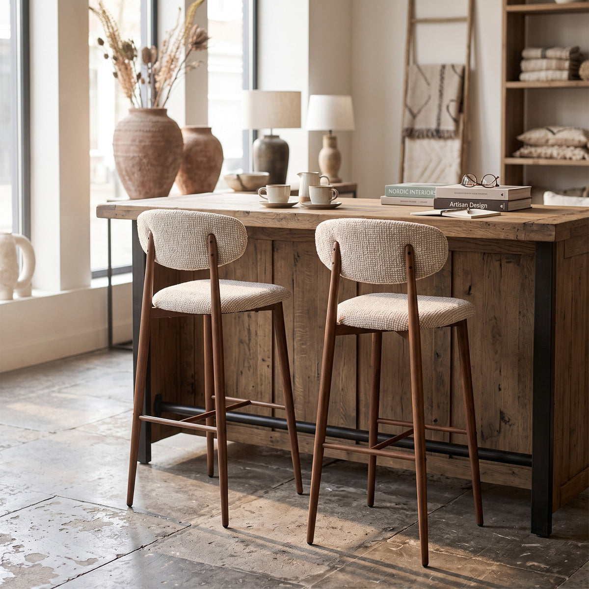 Pole to Pole | Japandi Barkruk | Oatly / Set van 2 - Pole to Pole - Woonboutique