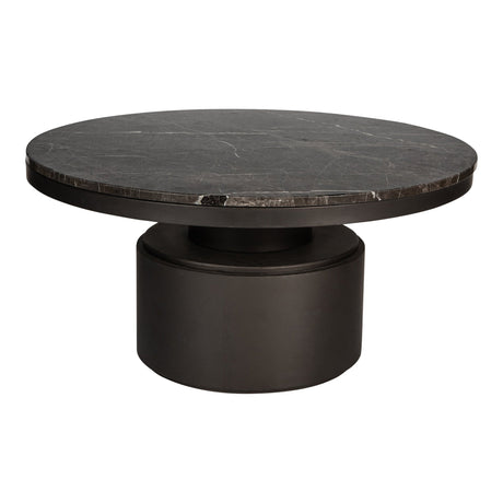 PTMD | Bregt Salontafel | Donkerbruin Marmer Rond Hoog - PTMD - Woonboutique
