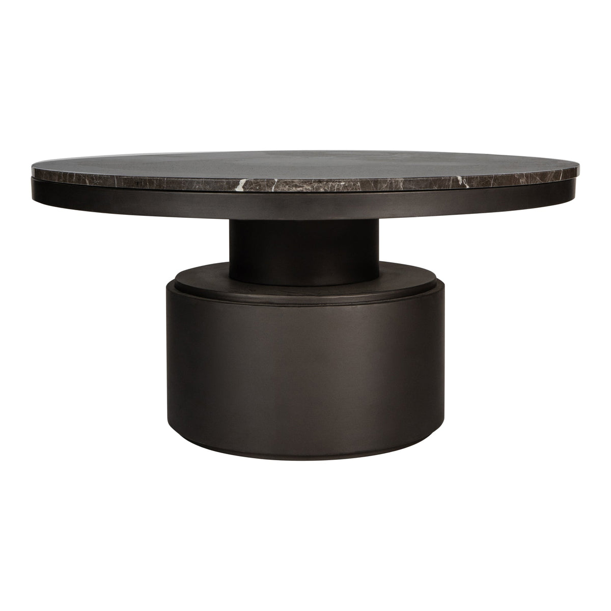 PTMD | Bregt Salontafel | Donkerbruin Marmer Rond Hoog - PTMD - Woonboutique