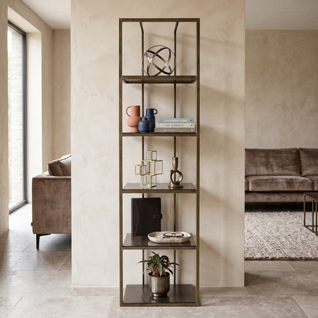 PTMD Duana Kast Hoog | Goud IJzer - PTMD - Woonboutique