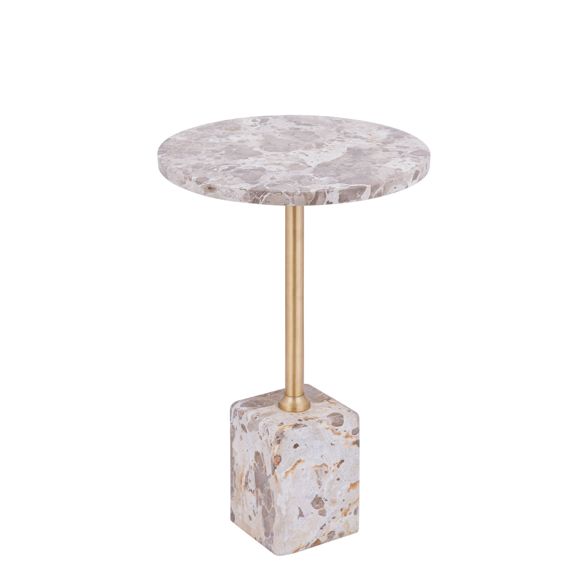PTMD | Ebe Bijzettafel | Beige Marmeren Voet Laag - PTMD - Woonboutique