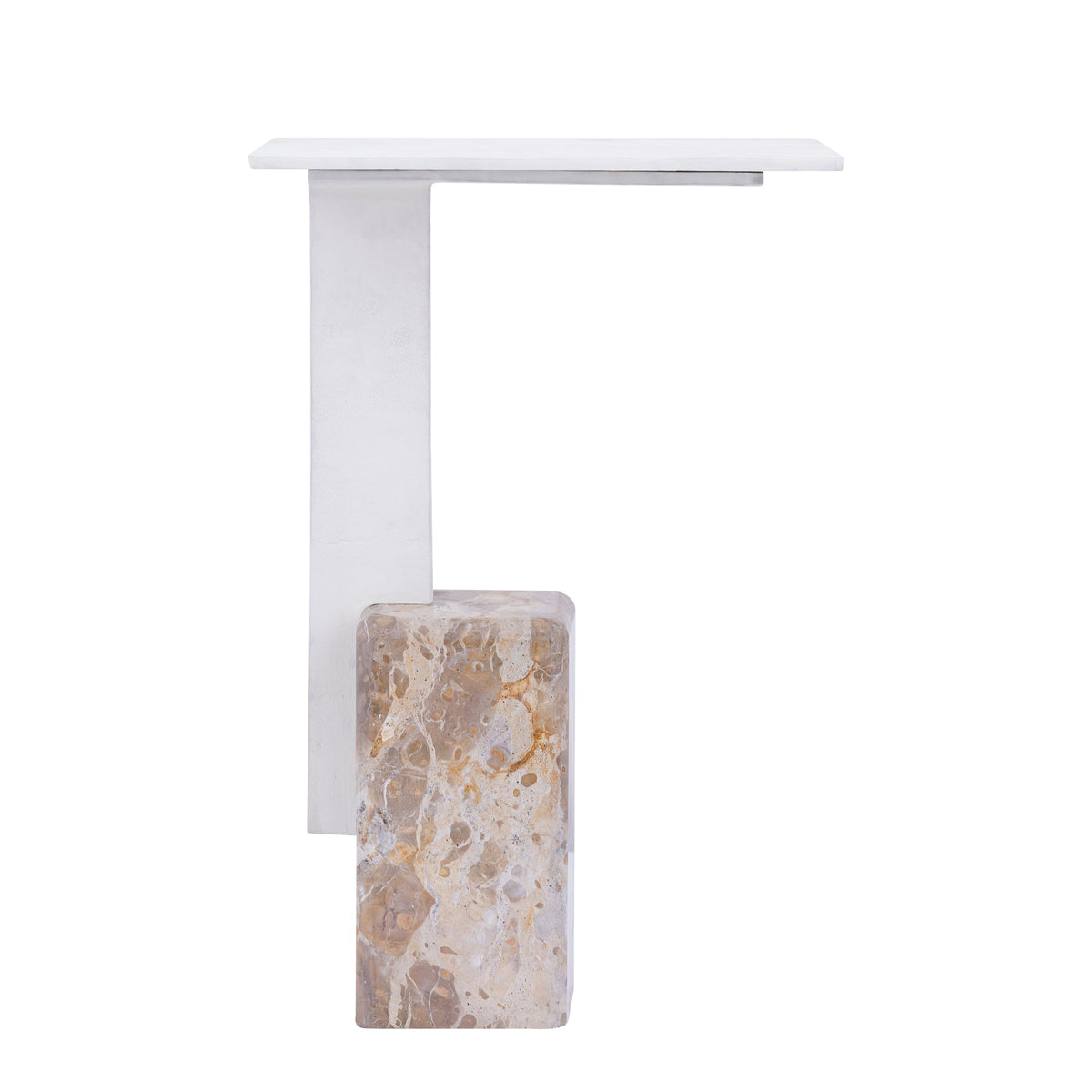 PTMD | Ebe Bijzettafel | Beige Marmeren Voet - PTMD - Woonboutique