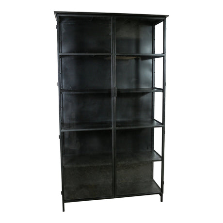 PTMD Elina Vitrinekast | Zwart IJzer & Glas - PTMD - Woonboutique