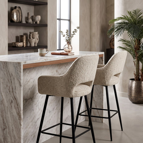 PTMD | Fallon Barkruk | Beige / Set van 2 - PTMD - Woonboutique