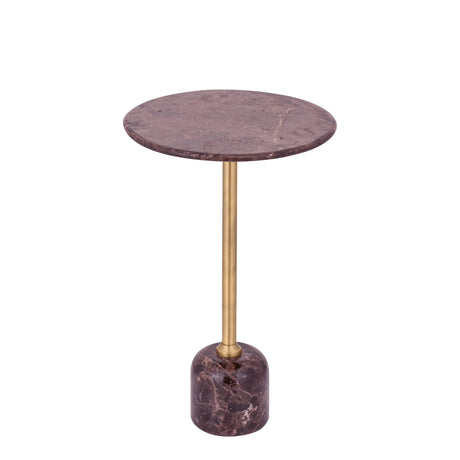 PTMD | Jari Bijzettafel | Donkerbruin Marmer Balvoet Laag - PTMD - Woonboutique