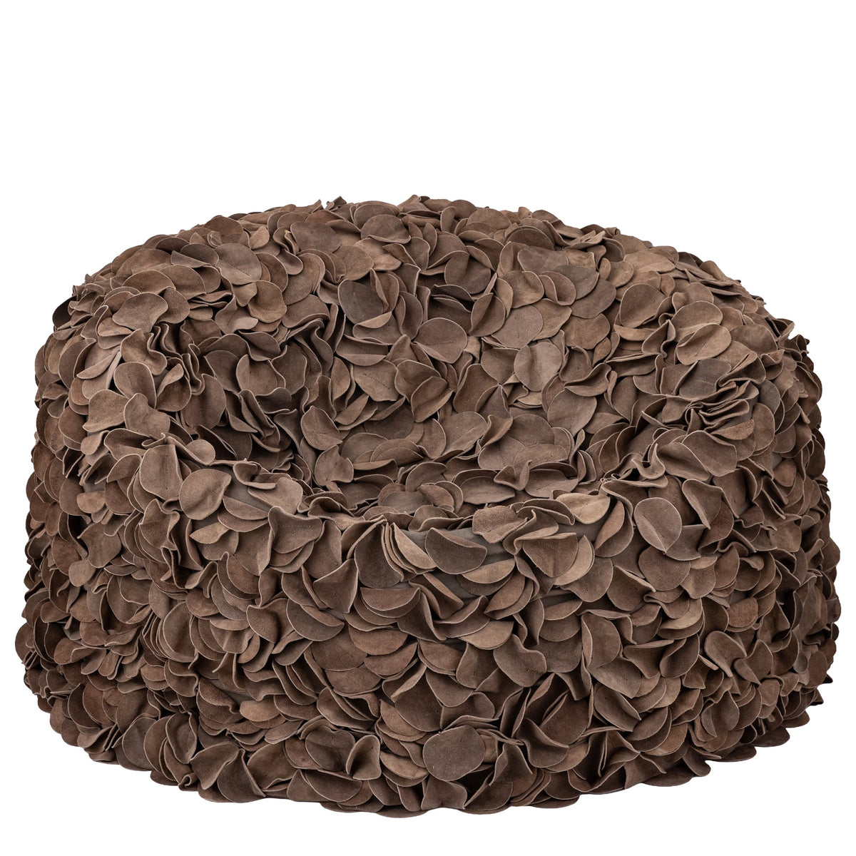 PTMD | Nevo Poef | Brown Suede Leer 100 cm - PTMD - Woonboutique