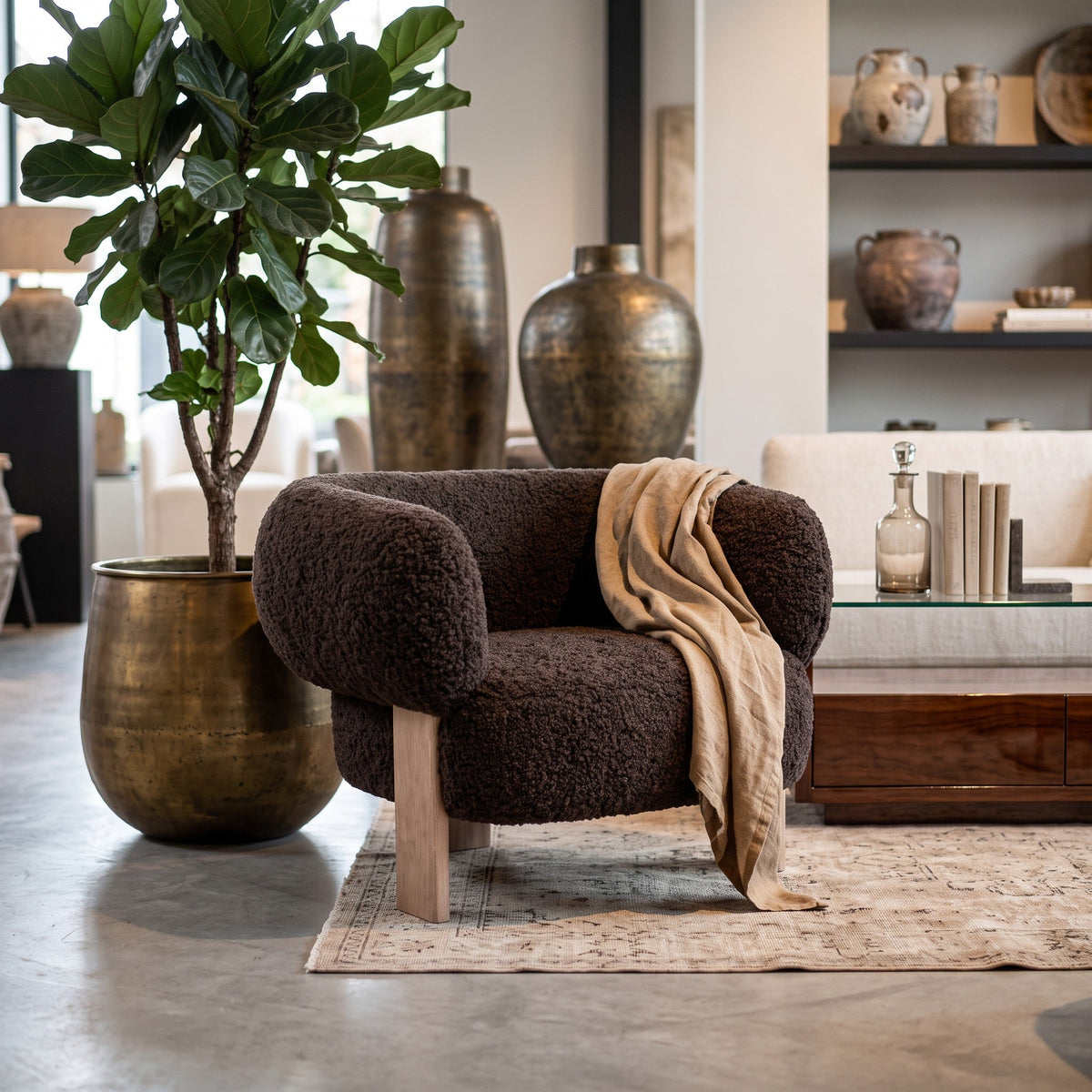 PTMD | Nomy Fauteuil | Brown - PTMD - Woonboutique