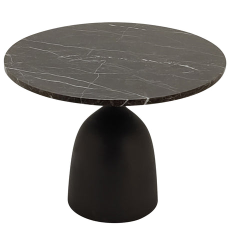 PTMD | Patras Bijzettafel | Bruin Marmer met Zwart Stalen Onderstel - PTMD - Woonboutique