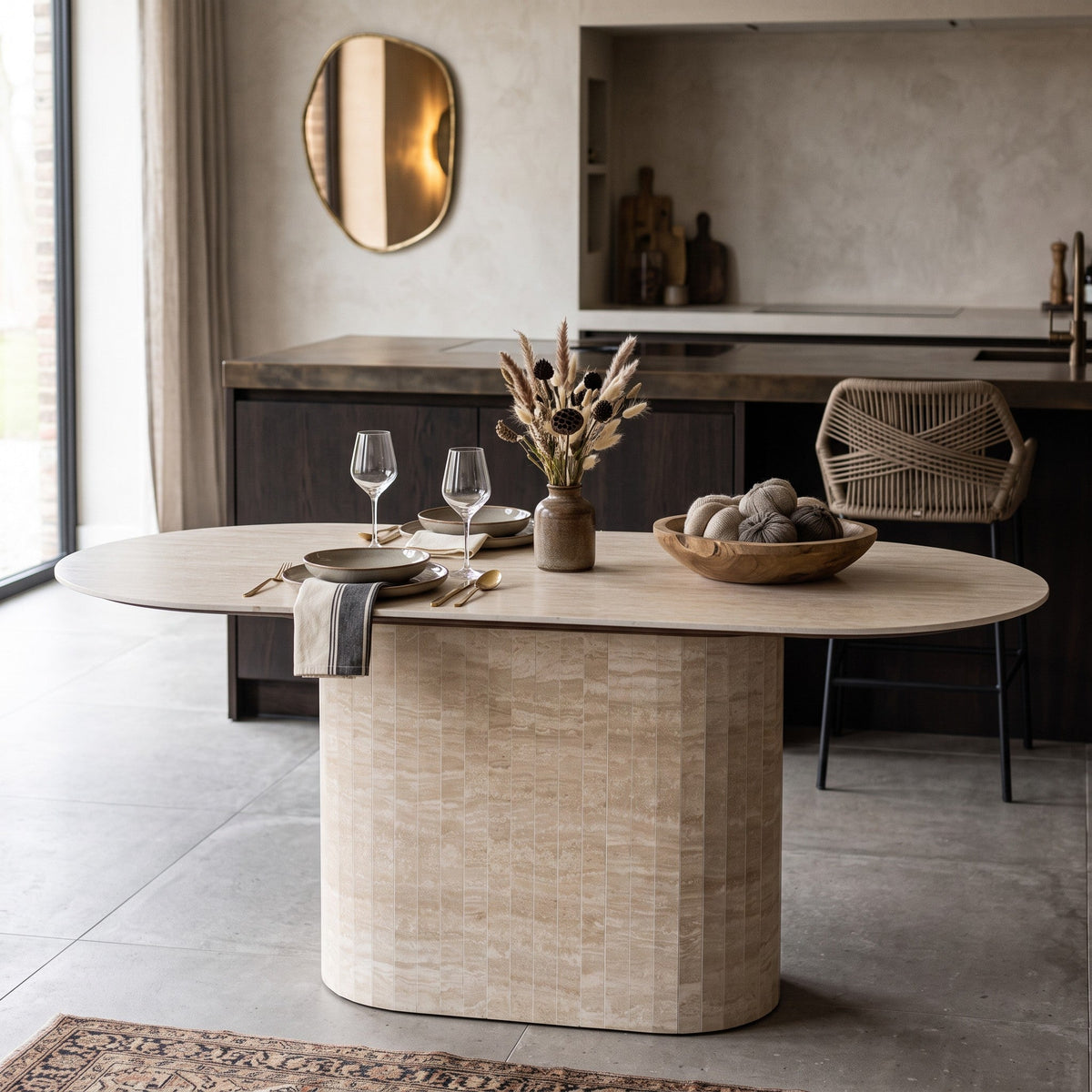 Pole to Pole | Dubrovnik Eettafel | Travertin Beige / 220x100 cm - Pole to Pole - Woonboutique