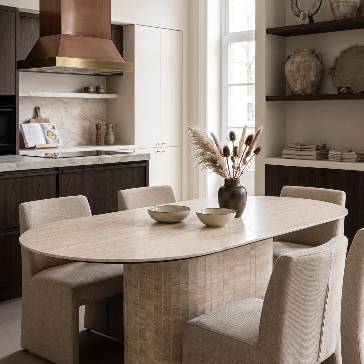 Pole to Pole | Dubrovnik Eettafel | Travertin Beige / 220x100 cm - Pole to Pole - Woonboutique