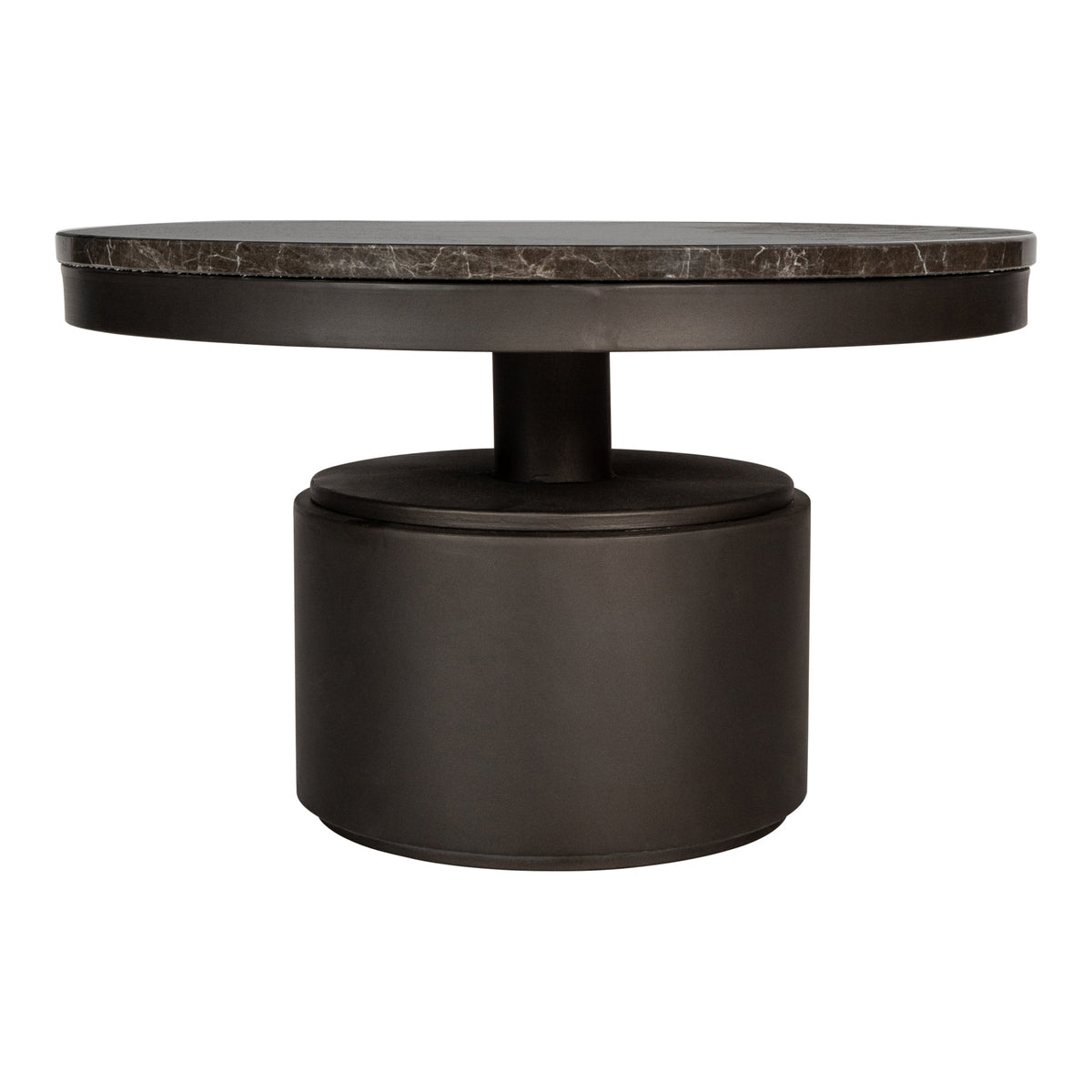 PTMD | Bregt Salontafel | Donkerbruin Marmer Rond Laag - PTMD - Woonboutique