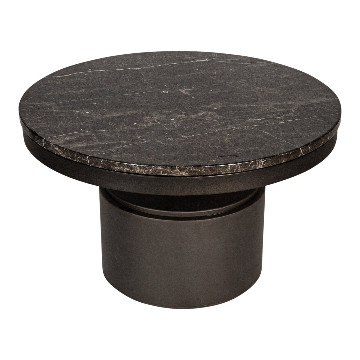 PTMD | Bregt Salontafel | Donkerbruin Marmer Rond Laag - PTMD - Woonboutique