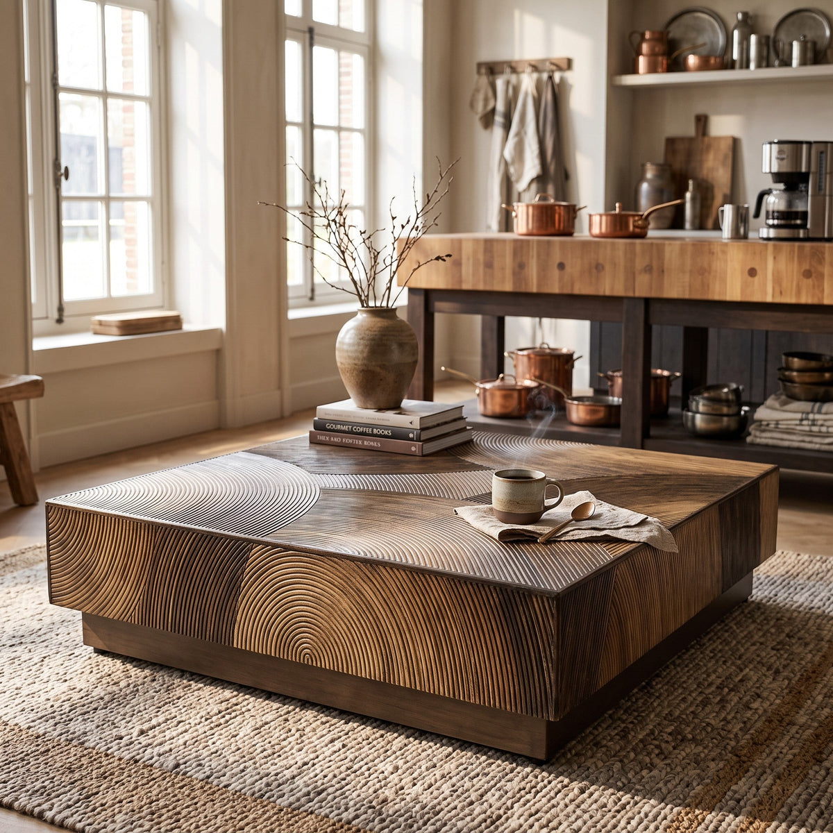 PTMD | Casablanca Salontafel | Bruin Vierkant met Afgeronde Hoeken - PTMD - Woonboutique