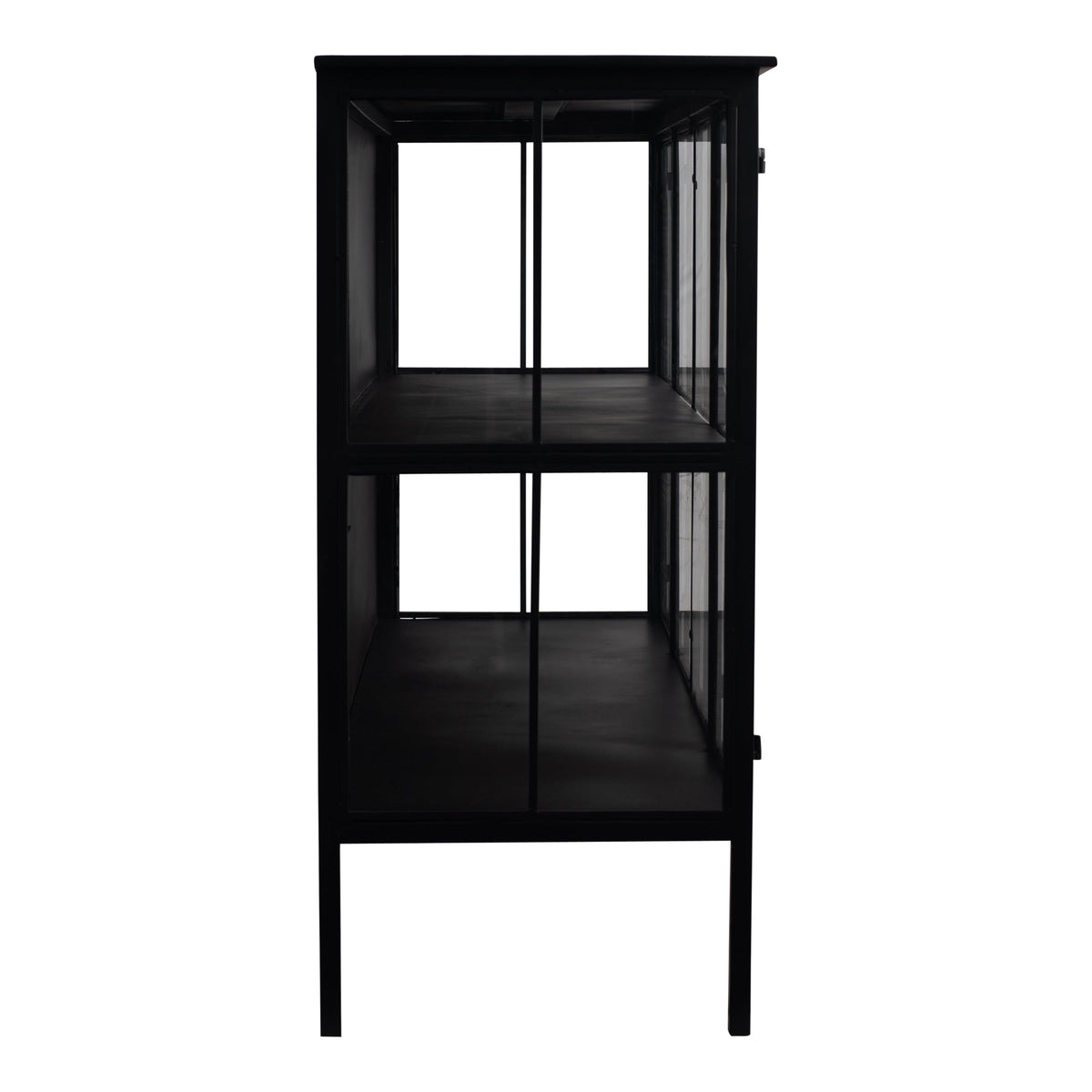 PTMD Cave Dressoir Laag | Zwart IJzer & Glas - PTMD - Woonboutique