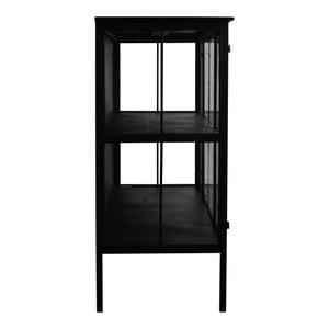 PTMD Cave Dressoir Laag | Zwart IJzer & Glas - PTMD - Woonboutique