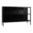 PTMD Cave Dressoir Laag | Zwart IJzer & Glas - PTMD - Woonboutique