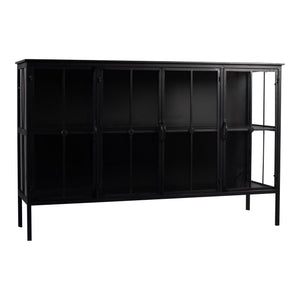 PTMD Cave Dressoir Laag | Zwart IJzer & Glas - PTMD - Woonboutique