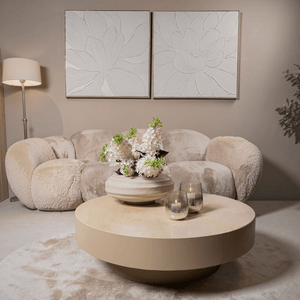 PTMD | Corfu Salontafel | Beige Marmer Rond - PTMD - Woonboutique