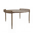 PTMD | Dented Salontafel | Donkerbeige Marmer Rond Messing Onderstel - PTMD - Woonboutique