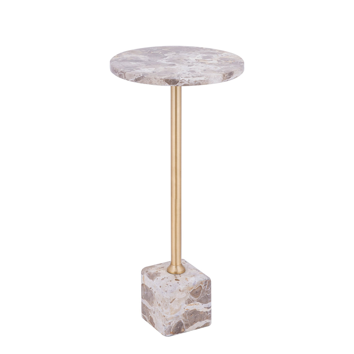 PTMD | Ebe Bijzettafel | Beige Marmeren Voet Hoog - PTMD - Woonboutique
