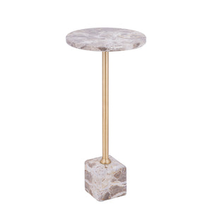 PTMD | Ebe Bijzettafel | Beige Marmeren Voet Hoog - PTMD - Woonboutique