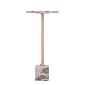 PTMD | Ebe Bijzettafel | Beige Marmeren Voet Hoog - PTMD - Woonboutique