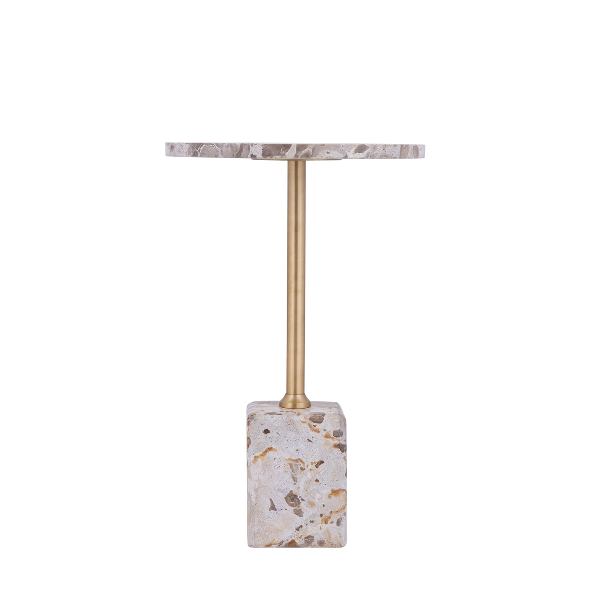 PTMD | Ebe Bijzettafel | Beige Marmeren Voet Laag - PTMD - Woonboutique