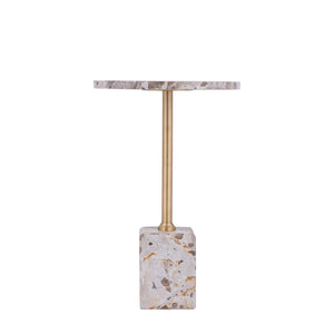 PTMD | Ebe Bijzettafel | Beige Marmeren Voet Laag - PTMD - Woonboutique