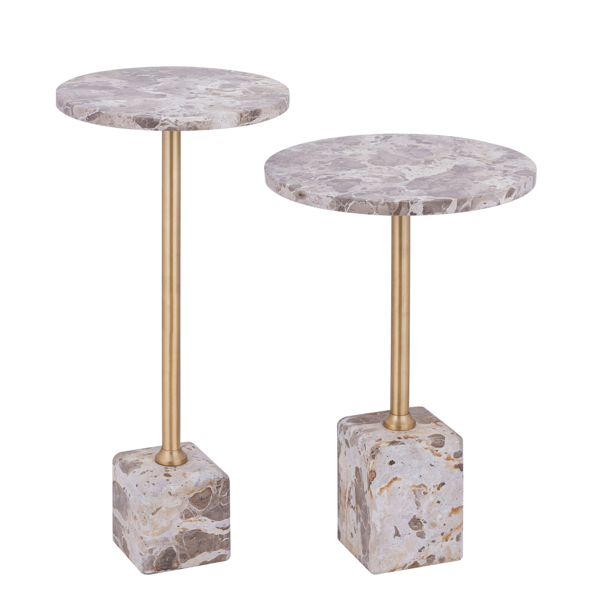 PTMD | Ebe Bijzettafel | Beige Marmeren Voet Laag - PTMD - Woonboutique