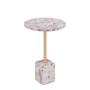 PTMD | Ebe Bijzettafel | Beige Marmeren Voet Laag - PTMD - Woonboutique