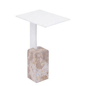 PTMD | Ebe Bijzettafel | Beige Marmeren Voet - PTMD - Woonboutique
