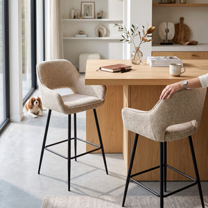 PTMD | Fallon Barkruk | Taupe / Set van 2 - PTMD - Woonboutique