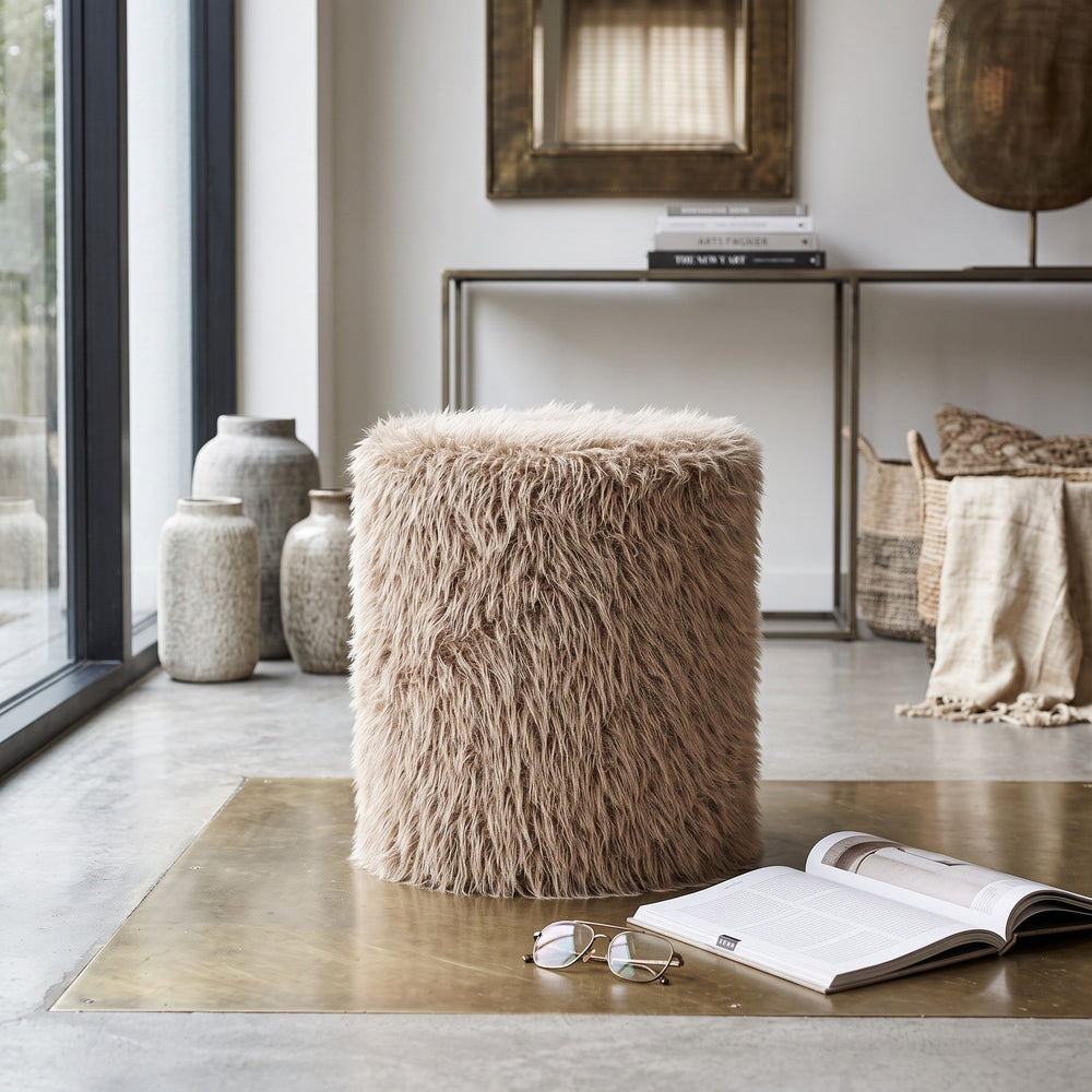 PTMD | Zachte Hair Poef Bruin