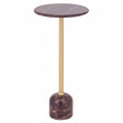PTMD | Jari Bijzettafel | Donkerbruin Marmer Balvoet Hoog - PTMD - Woonboutique