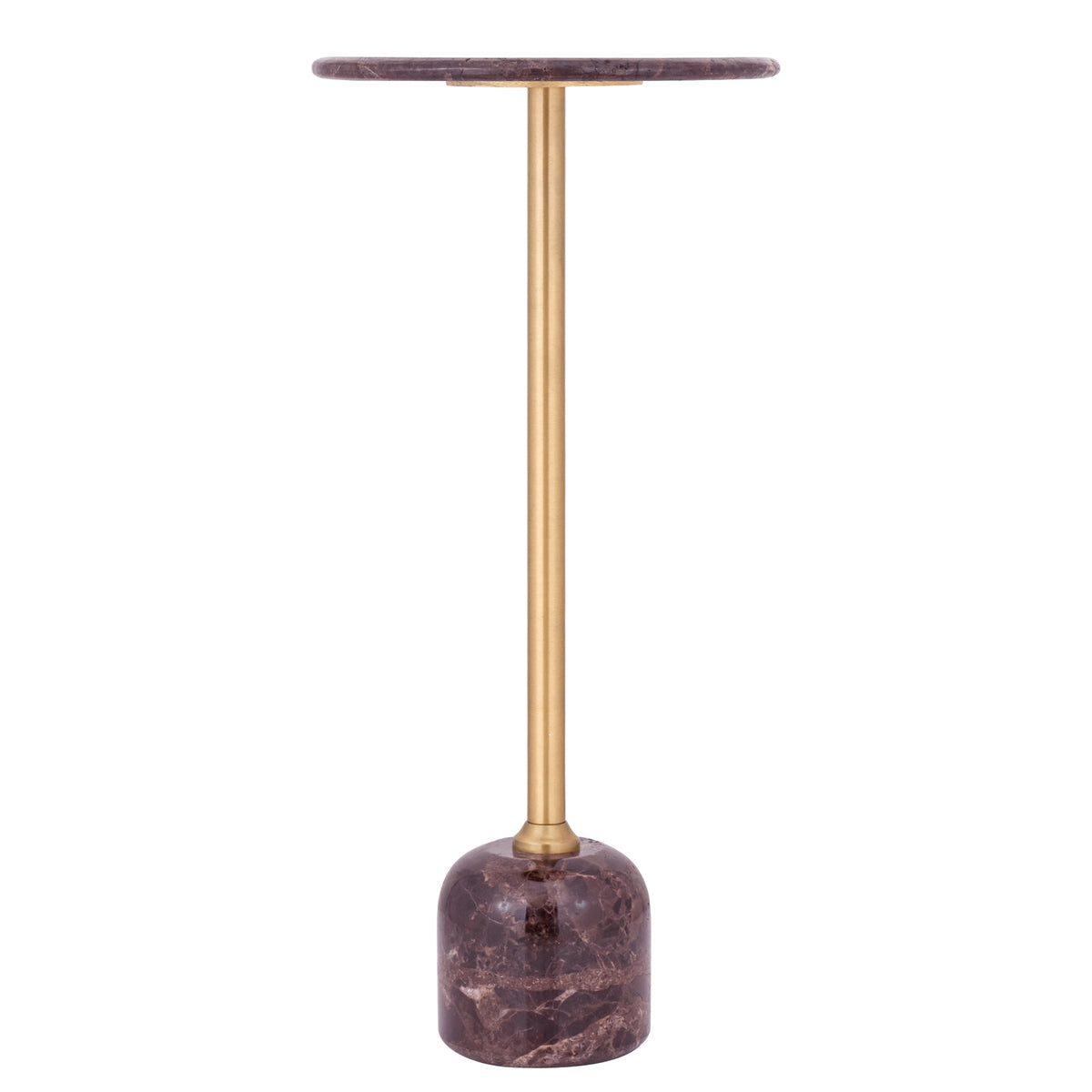 PTMD | Jari Bijzettafel | Donkerbruin Marmer Balvoet Hoog - PTMD - Woonboutique