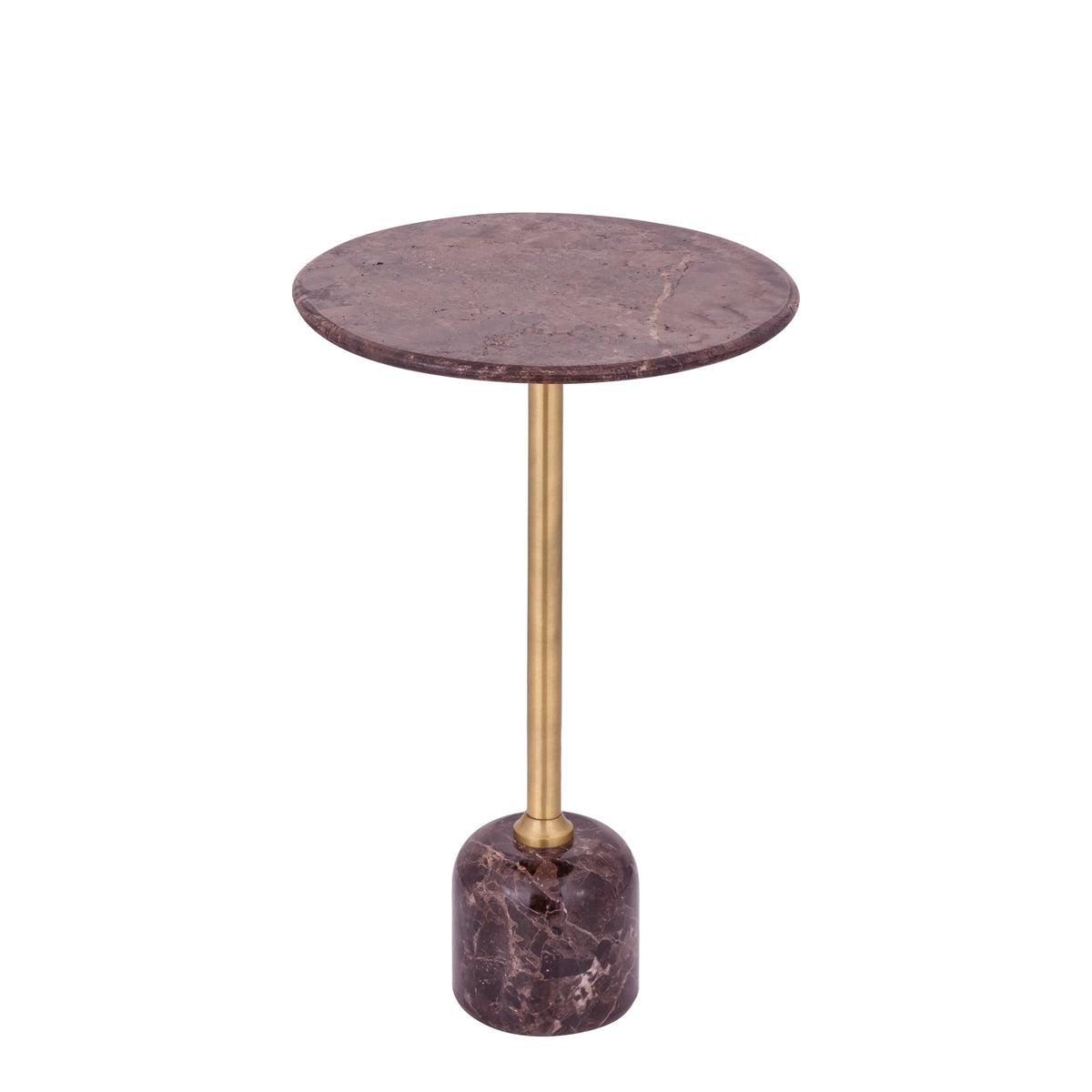 PTMD | Jari Bijzettafel | Donkerbruin Marmer Balvoet Laag - PTMD - Woonboutique
