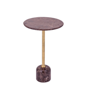 PTMD | Jari Bijzettafel | Donkerbruin Marmer Balvoet Laag - PTMD - Woonboutique