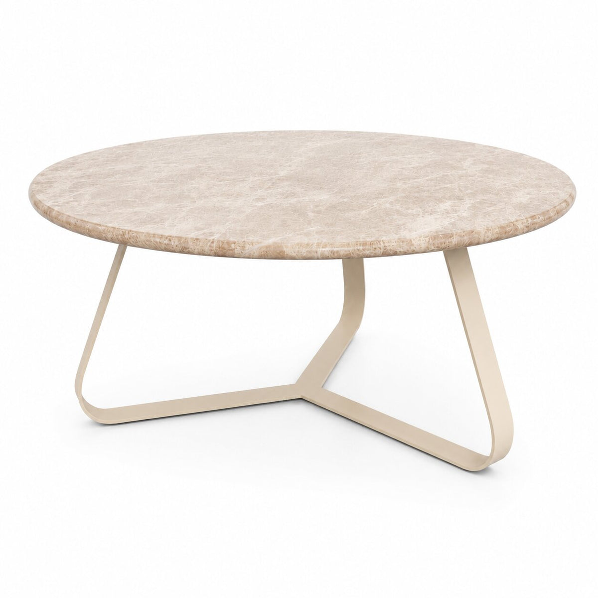 PTMD | Kae Salontafel | Beige Marmer Rond IJzeren Poten L - PTMD - Woonboutique