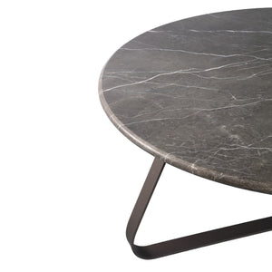 PTMD | Kae Salontafel | Donkerbruin Marmer Rond IJzeren Poten L - PTMD - Woonboutique