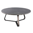 PTMD | Kae Salontafel | Donkerbruin Marmer Rond IJzeren Poten L - PTMD - Woonboutique