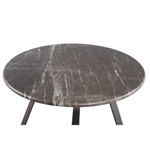 PTMD | Kae Salontafel | Donkerbruin Marmer Rond IJzeren Poten S - PTMD - Woonboutique