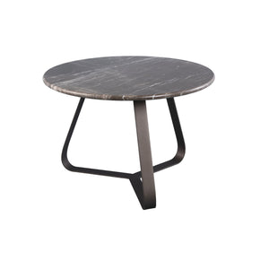 PTMD | Kae Salontafel | Donkerbruin Marmer Rond IJzeren Poten S - PTMD - Woonboutique