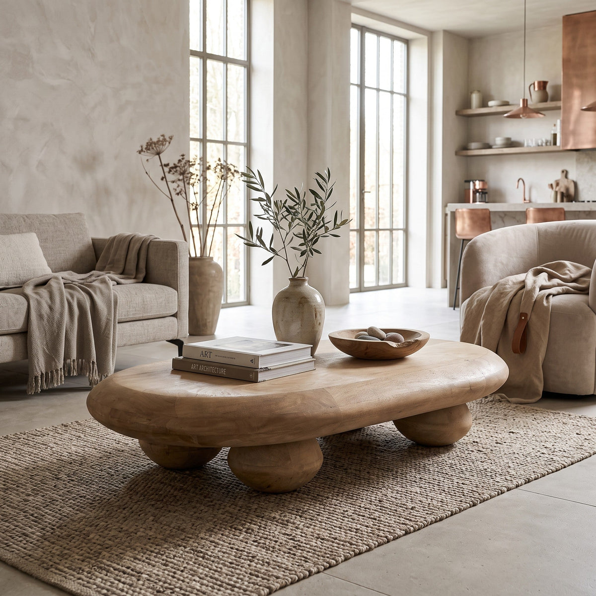 PTMD | Kedan Salontafel | Lichtbruin Mangohout Ovaal - PTMD - Woonboutique
