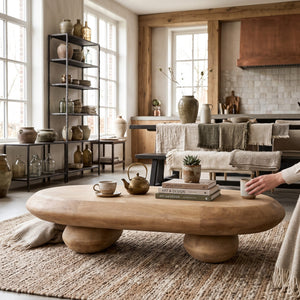 PTMD | Kedan Salontafel | Lichtbruin Mangohout Ovaal - PTMD - Woonboutique