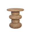 PTMD | Keven Bijzettafel | Naturel Mangohout Geribbeld Rond - PTMD - Woonboutique