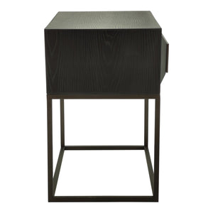 PTMD Lixly Nachtkastje | Zwart Hout & IJzer - PTMD - Woonboutique