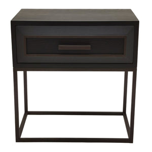 PTMD Lixly Nachtkastje | Zwart Hout & IJzer - PTMD - Woonboutique