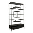PTMD Lixly Vakkenkast | Zwart Hout & IJzer - PTMD - Woonboutique