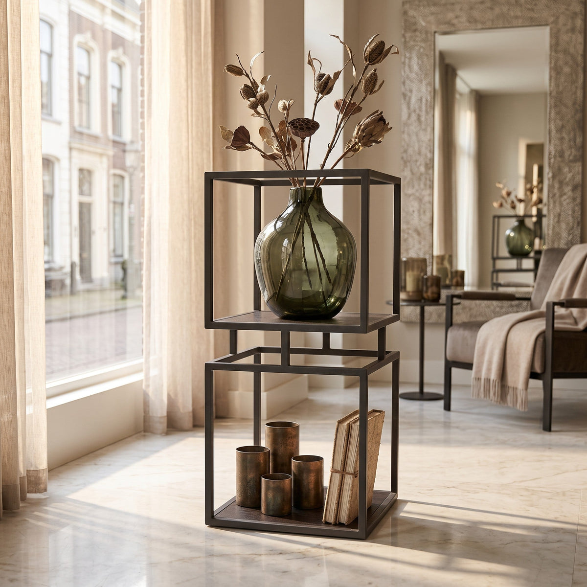 PTMD Nanci Zuil S | Zwart IJzer - PTMD - Woonboutique