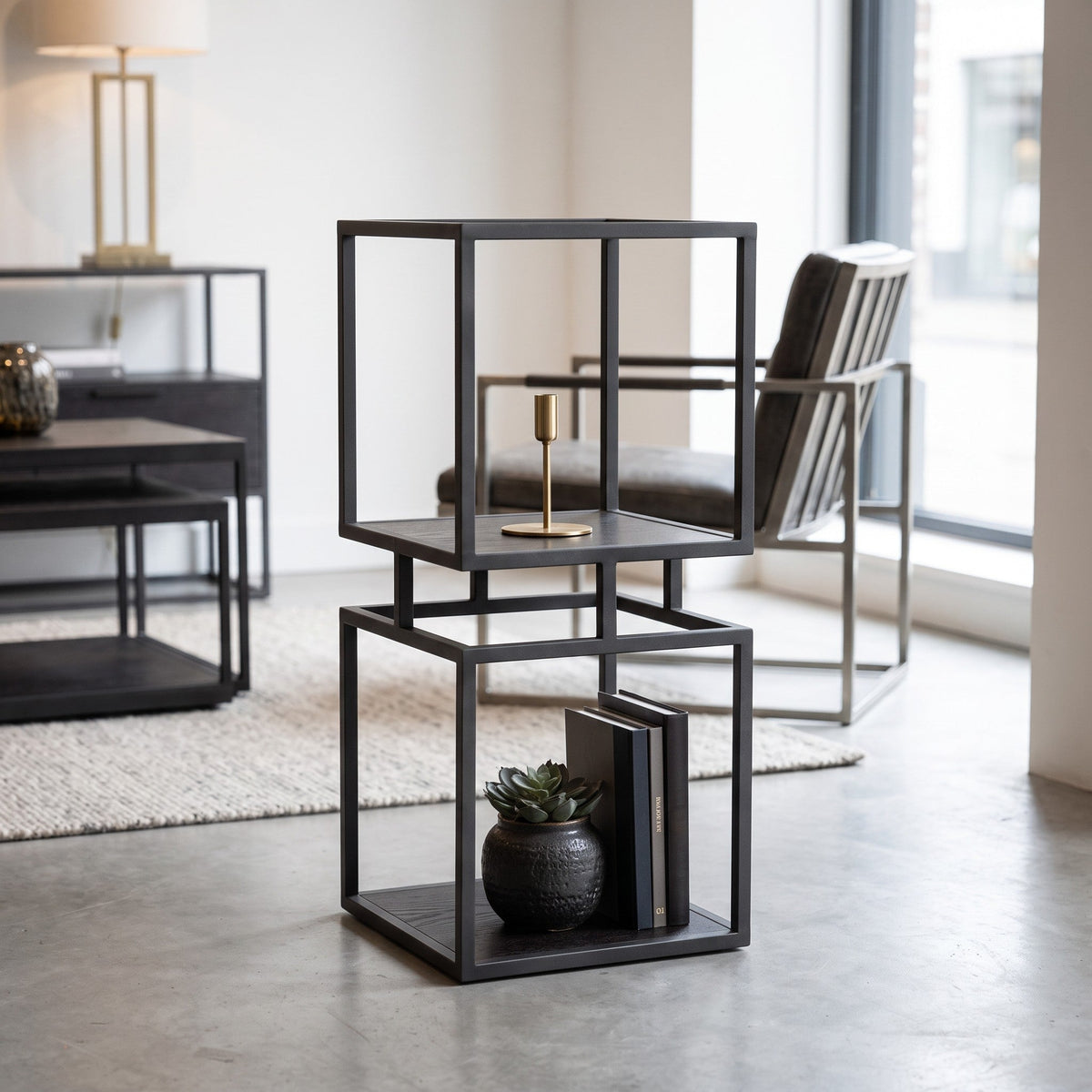 PTMD Nanci Zuil S | Zwart IJzer - PTMD - Woonboutique